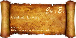 Csuhai Ervin névjegykártya