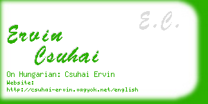 ervin csuhai business card